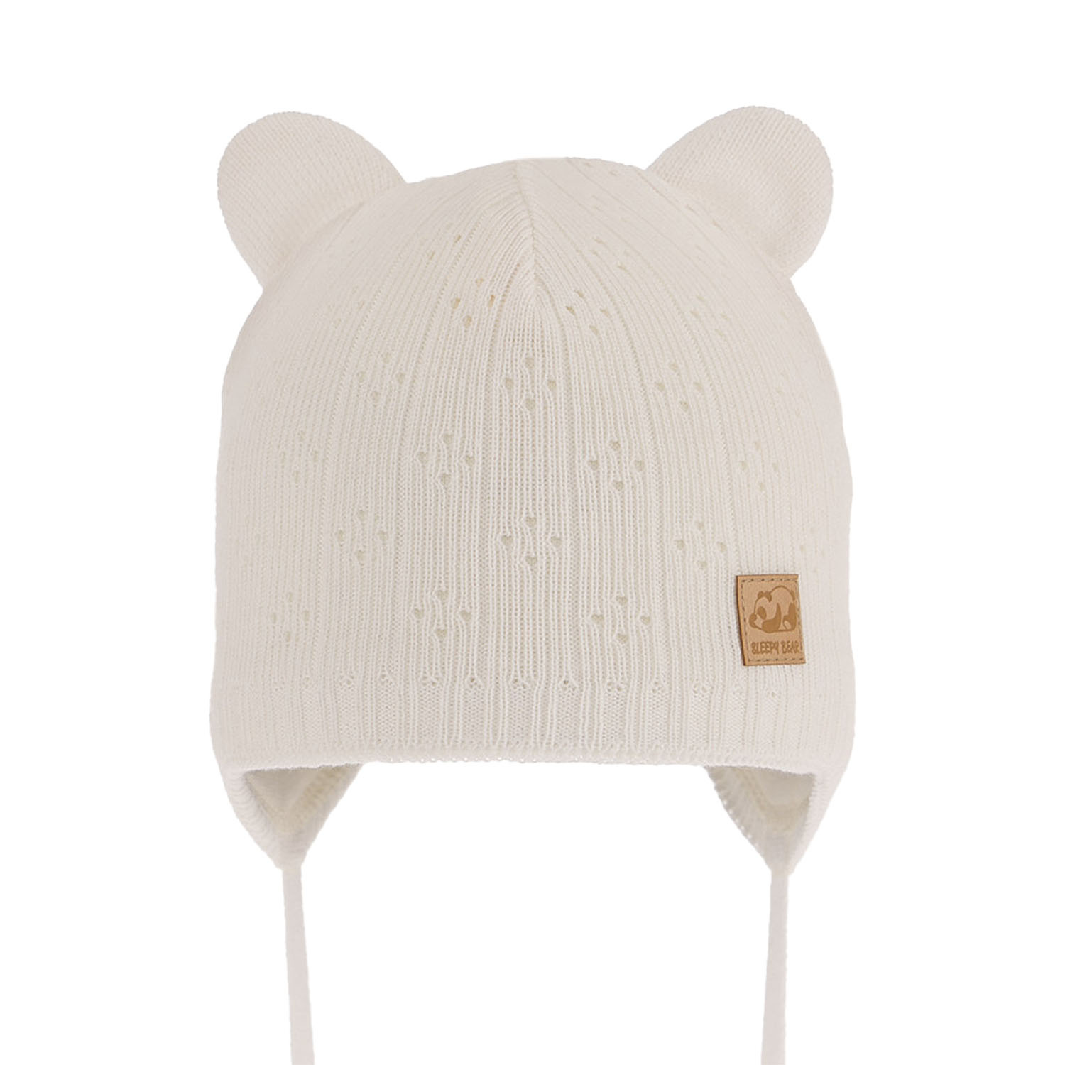 Czapka jesienna, wiosenna dla chłopca, kremowa, z bawełną, wiązana Austin