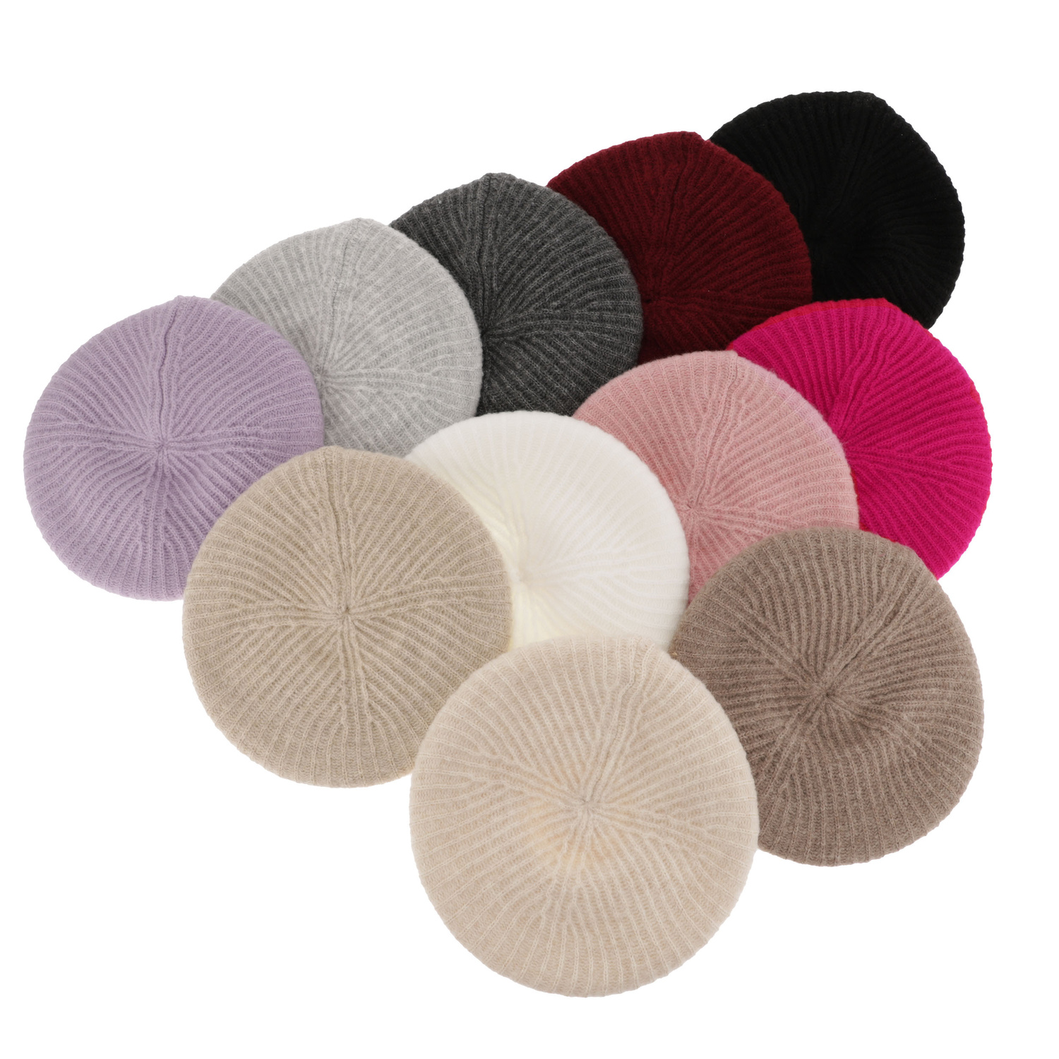 Beret damski zimowy, beżowy, Grace