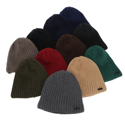 Czapka zimowa męska, khaki, z wełną merino Adagio