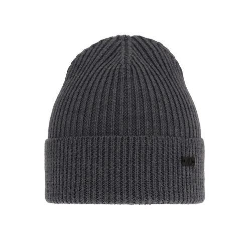 Czapka zimowa męska, szara, 100% wełniana merino Owen