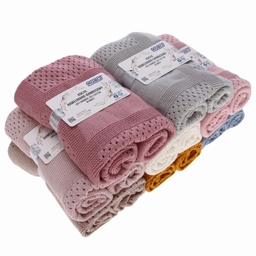 Kocyk bambusowo-bawełniany dla dziecka, niemowlaka, szary, delikatny Domino