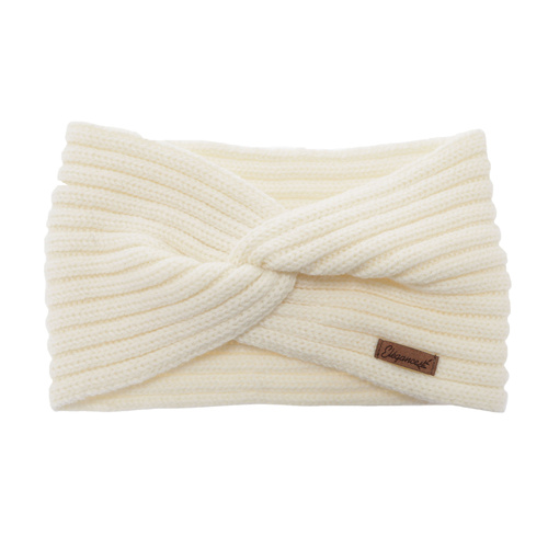 Opaska zimowa damska, kremowa, 100% wełniana merino Veka