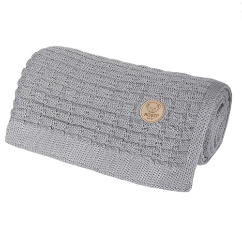 Kocyk bambusowy dla dziecka, niemowlaka, szary, delikatny Misio