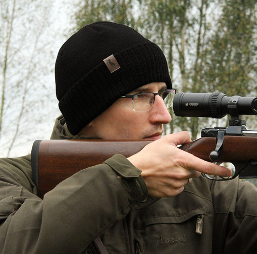 Czapka zimowa męska, beżowy, z wełną merino Hogan