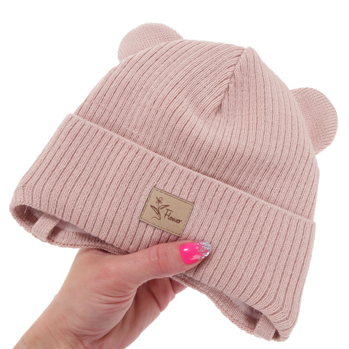 Czapka jesienna, wiosenna dla dziewczynki, liliowa, wiązana, Djona