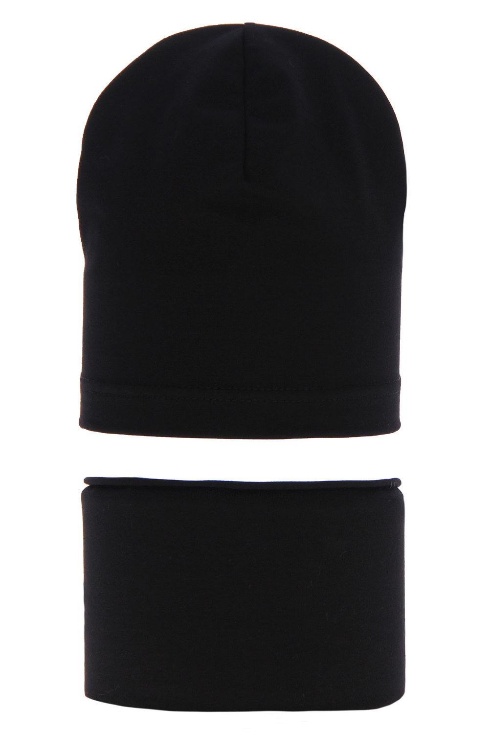 Czapka i komin dla dziewczynki jesienny, wiosenny komplet, czarny, bawełniany Hazelka