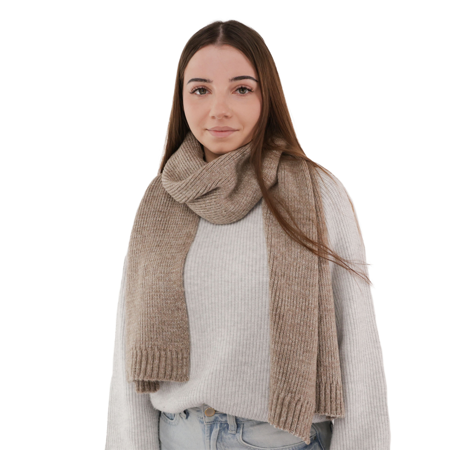Szalik zimowy damski, różowy, wełniany Loretta