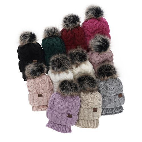 Czapka i komin dla dziewczynki zimowy komplet, różowy, z pomponem Torina