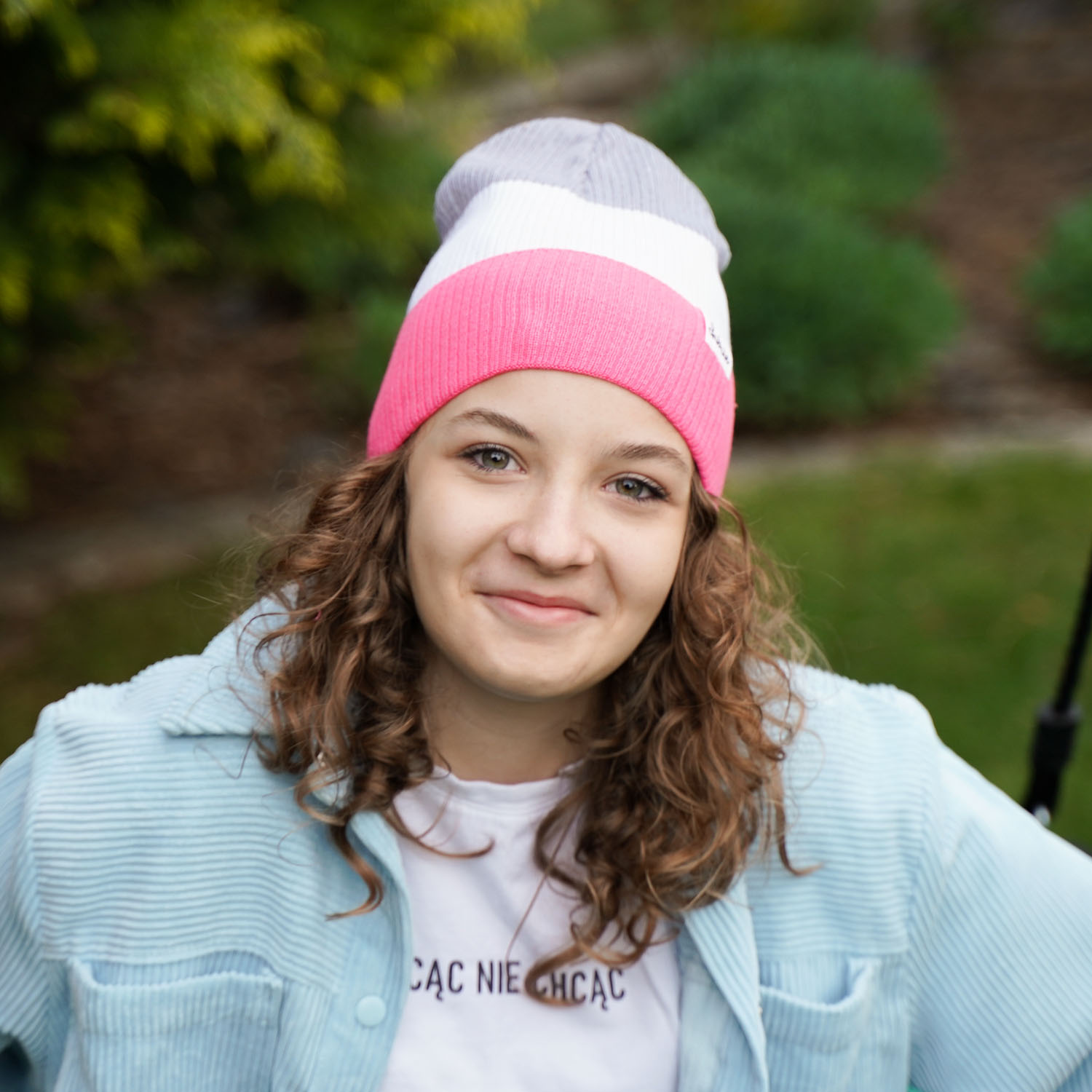 Czapka i komin dla dziewczynki jesienny, wiosenny komplet, z bawełną, pomarańczowy, Dalila