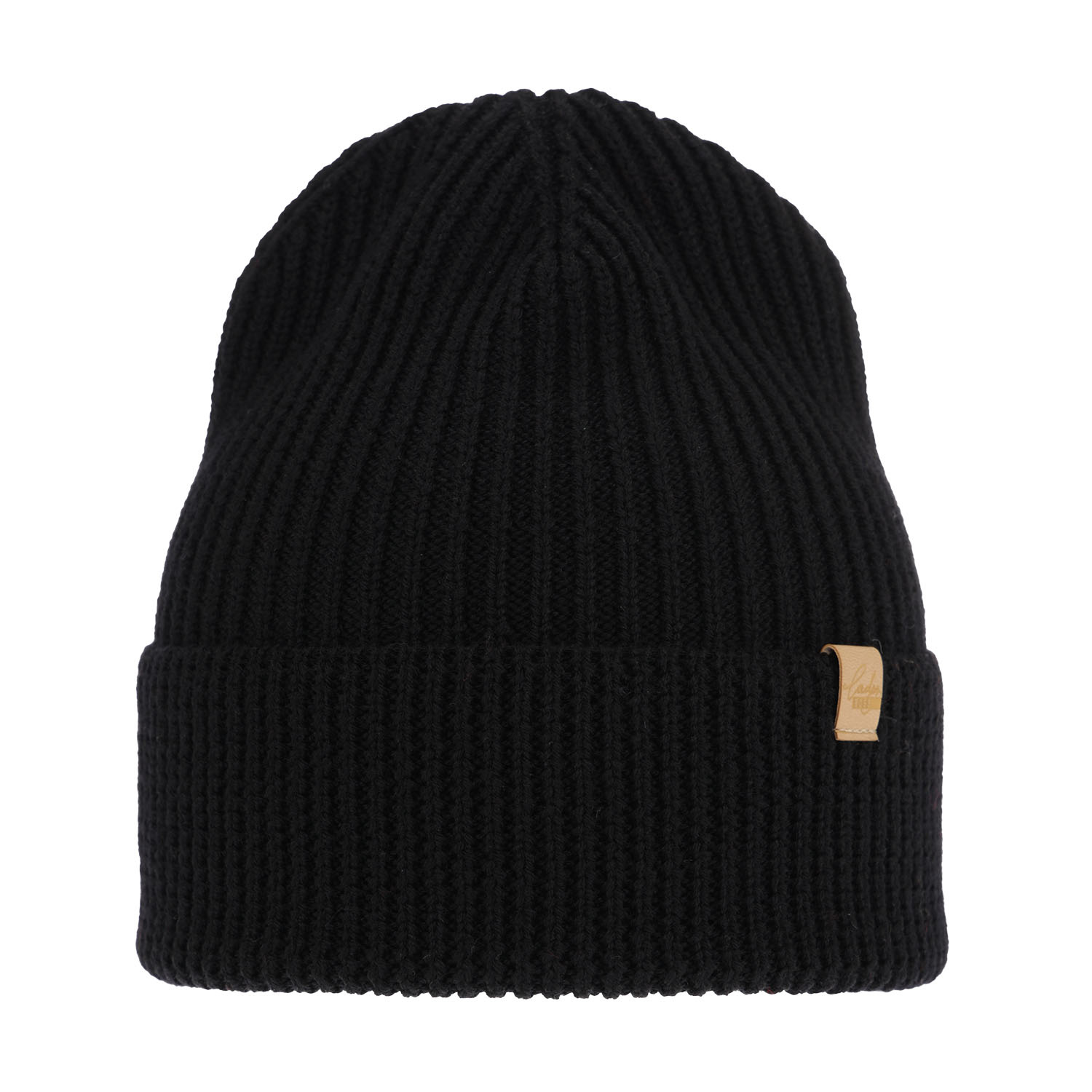 Czapka zimowa damska, czarna, 100% wełniana merino Isla