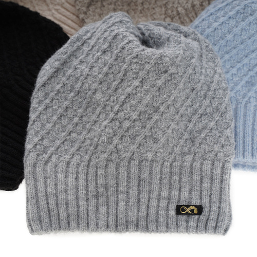 Czapka zimowa damska, kremowa, Misha