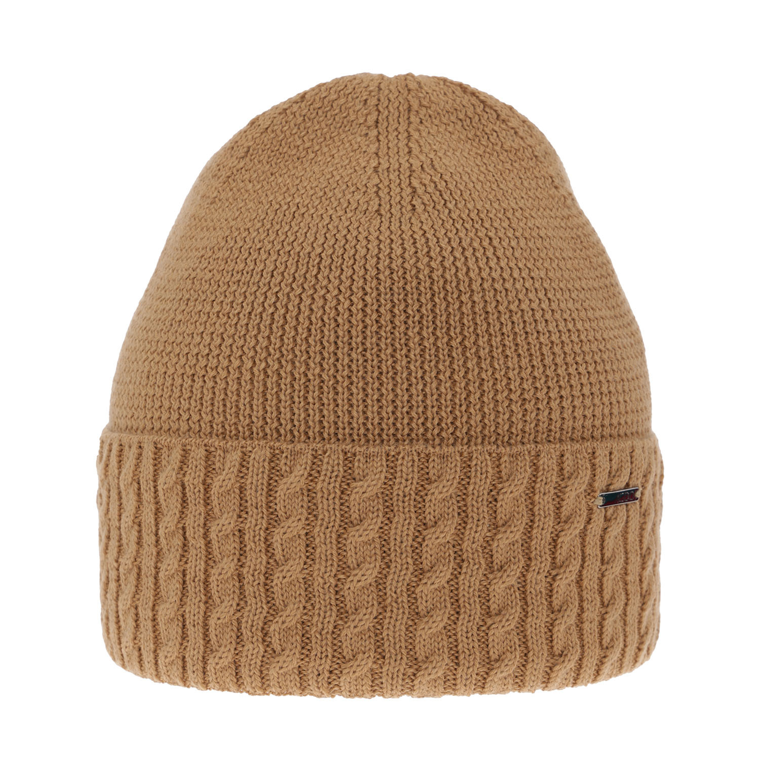 Czapka zimowa damska, camel, z wełną merino, Febe