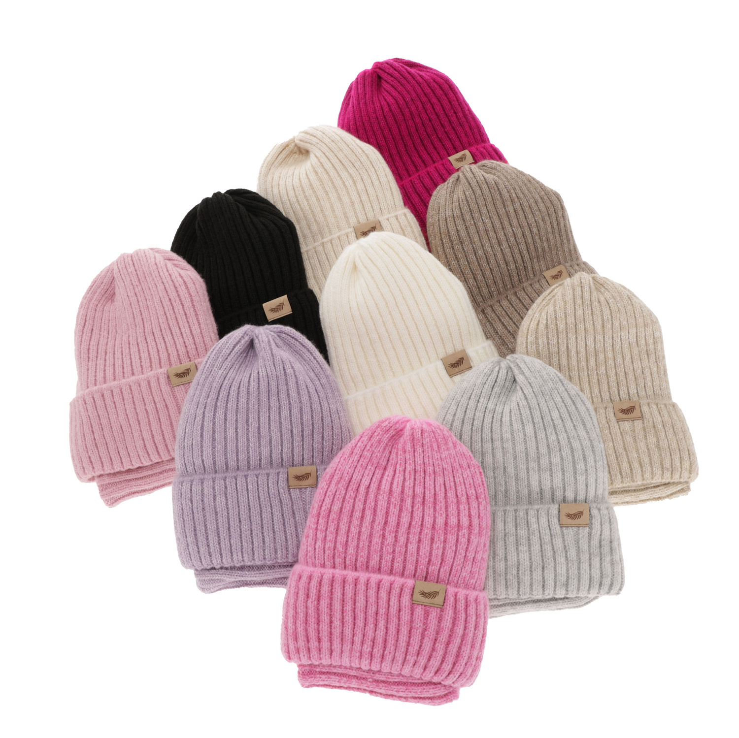 Czapka i komin dla dziewczynki zimowy komplet, szary, z wełną merino Karmina