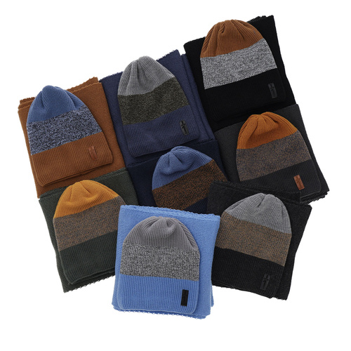 Czapka i szalik dla chłopca zimowy komplet, brązowy Sonik