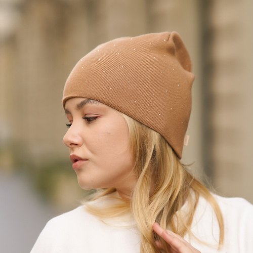 Czapka jesienna, wiosenna damska, fioletowa Grecja