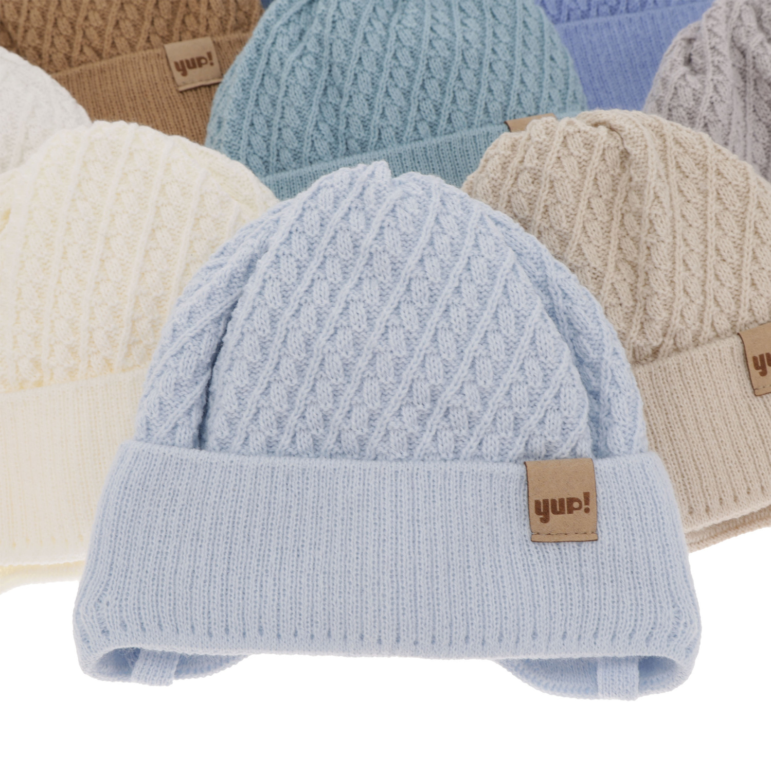 Czapka jesienna, wiosenna dla chłopca, szara, wiązana David