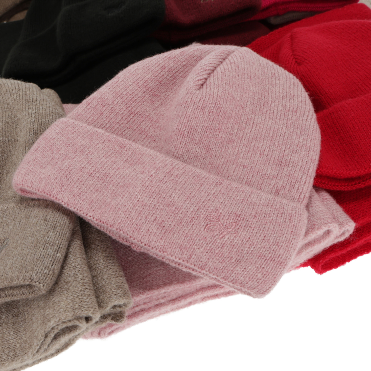 Czapka i szalik damski, zimowy komplet, czerwony, Rava