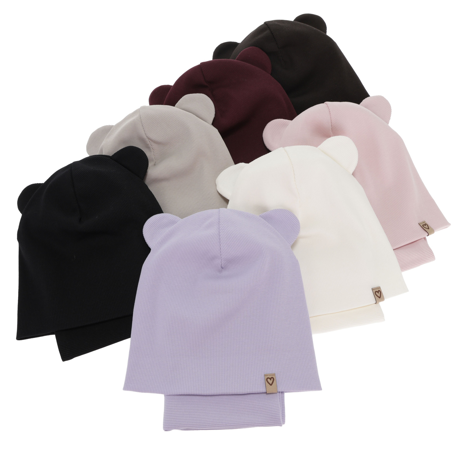 Czapka i komin dla dziewczynki jesienny, wiosenny komplet, bawełniany, beżowy Luminia