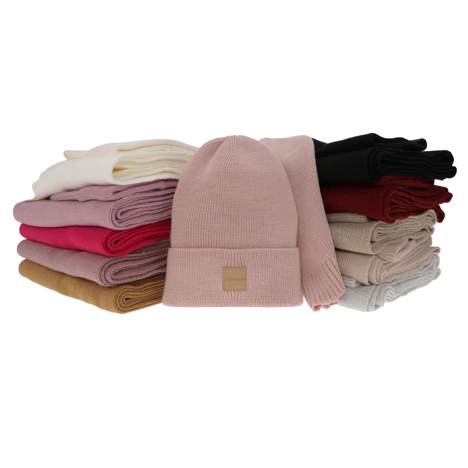 Czapka i szalik damski zimowy komplet, fioletowy, Nathalie