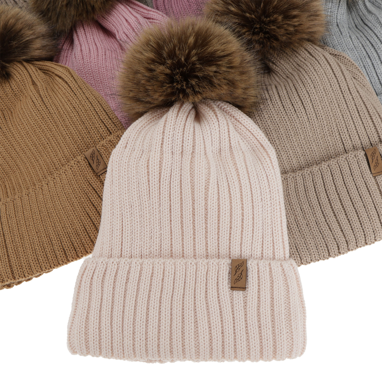 Czapka zimowa damska, camel, z wełną merino, Zamira