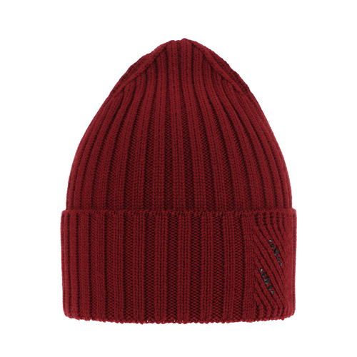 Czapka zimowa damska, bordowa, 100% wełniana merino Ariga