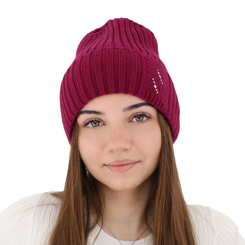 Czapka zimowa damska, brązowa, 100% wełniana merino Ariga