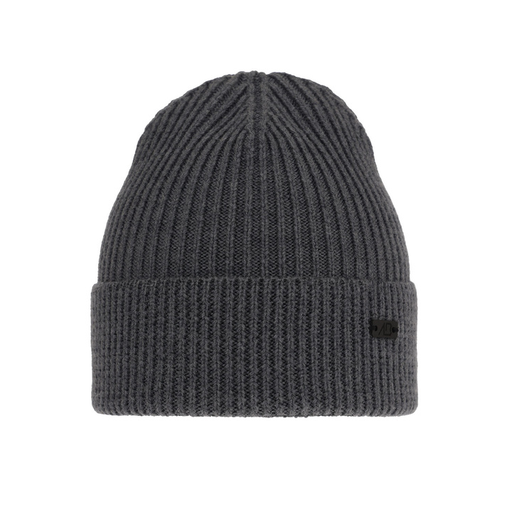 Czapka zimowa męska szara 100% wełniana extrafine merino Owen			