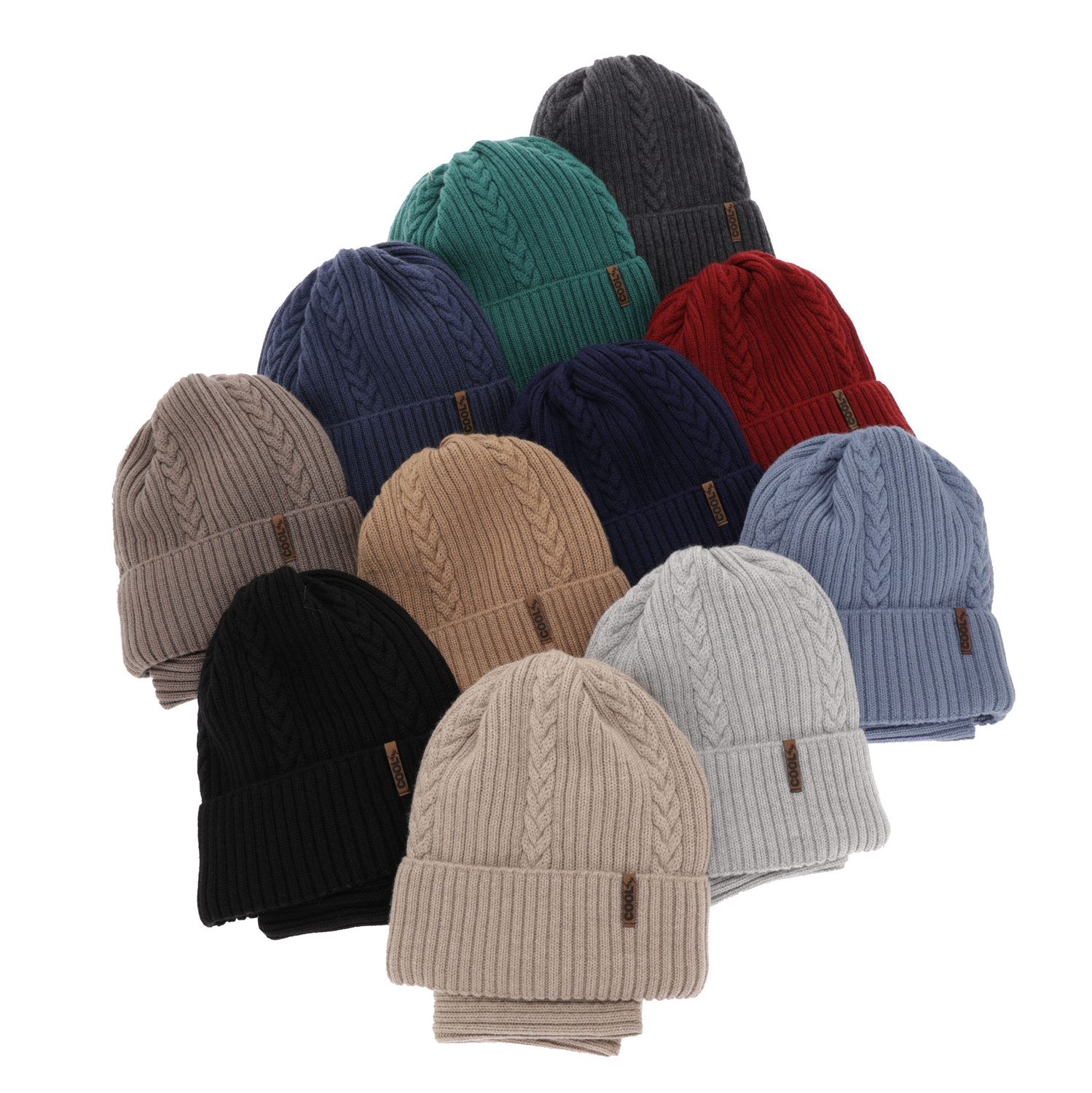 Czapka i komin dla chłopca zimowy komplet, camel, 100% wełniany merino Wilson
