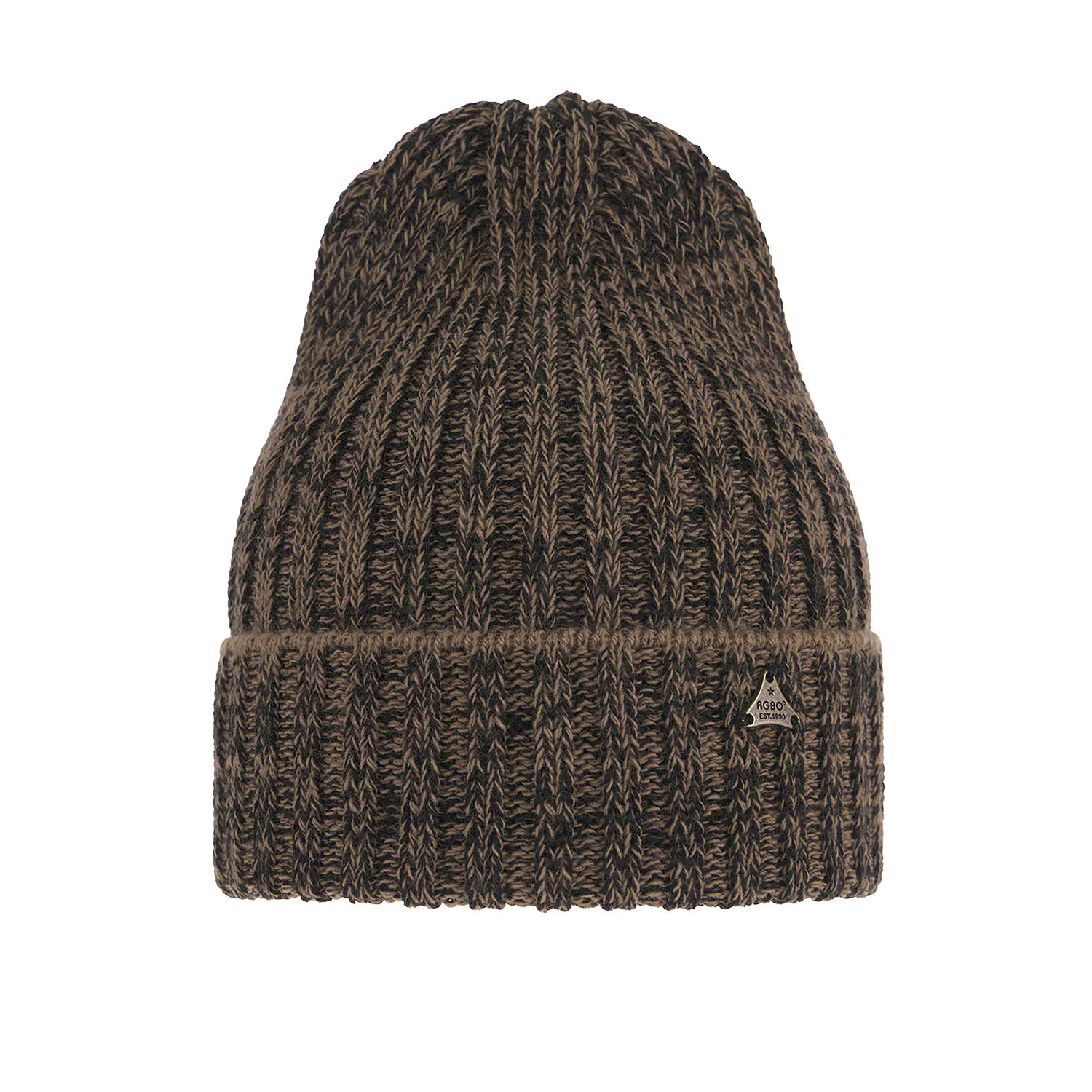 Czapka zimowa męska, brązowa, z wełną merino Justin