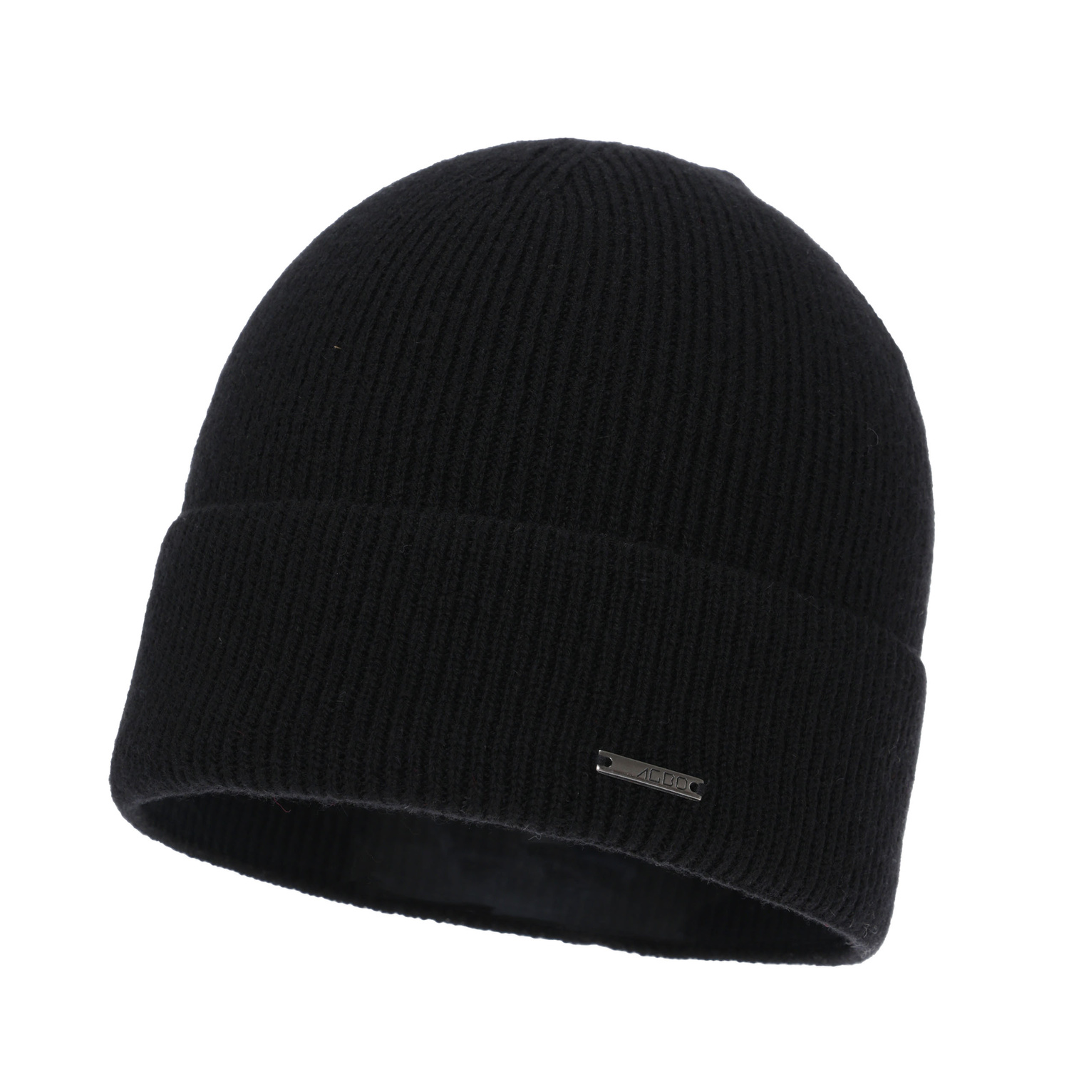 Czapka jesienna, zimowa damska, czarna, wełna merino z kaszmirem, Sindra