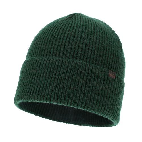 Czapka zimowa męska, zielona, z wełną merino, Korins