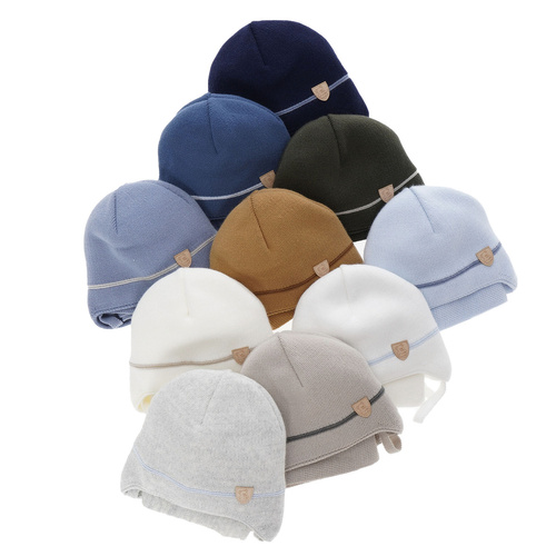 Czapka i szalik dla chłopca zimowy komplet, kremowy, wiązany Musso