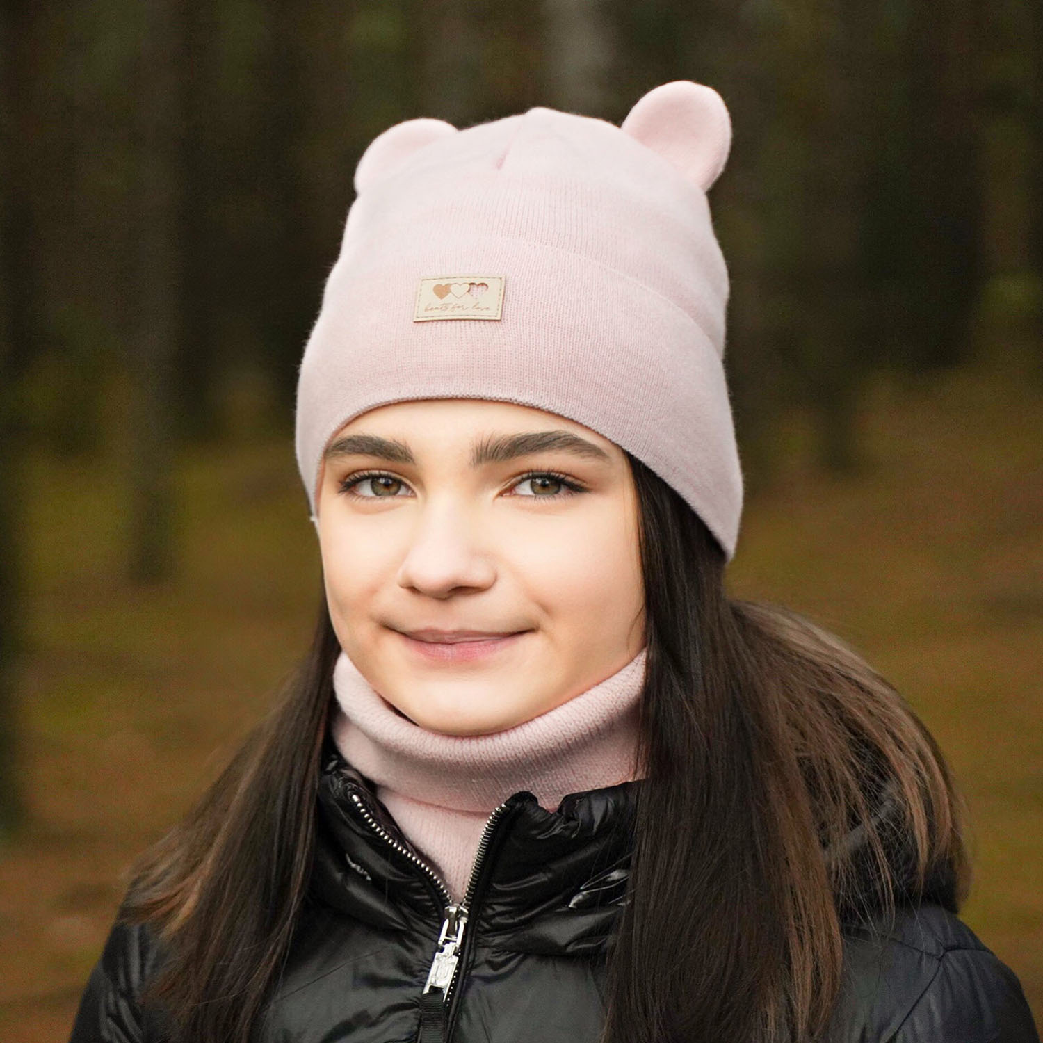 Czapka i komin dla dziewczynki zimowy komplet, szary, Xantia