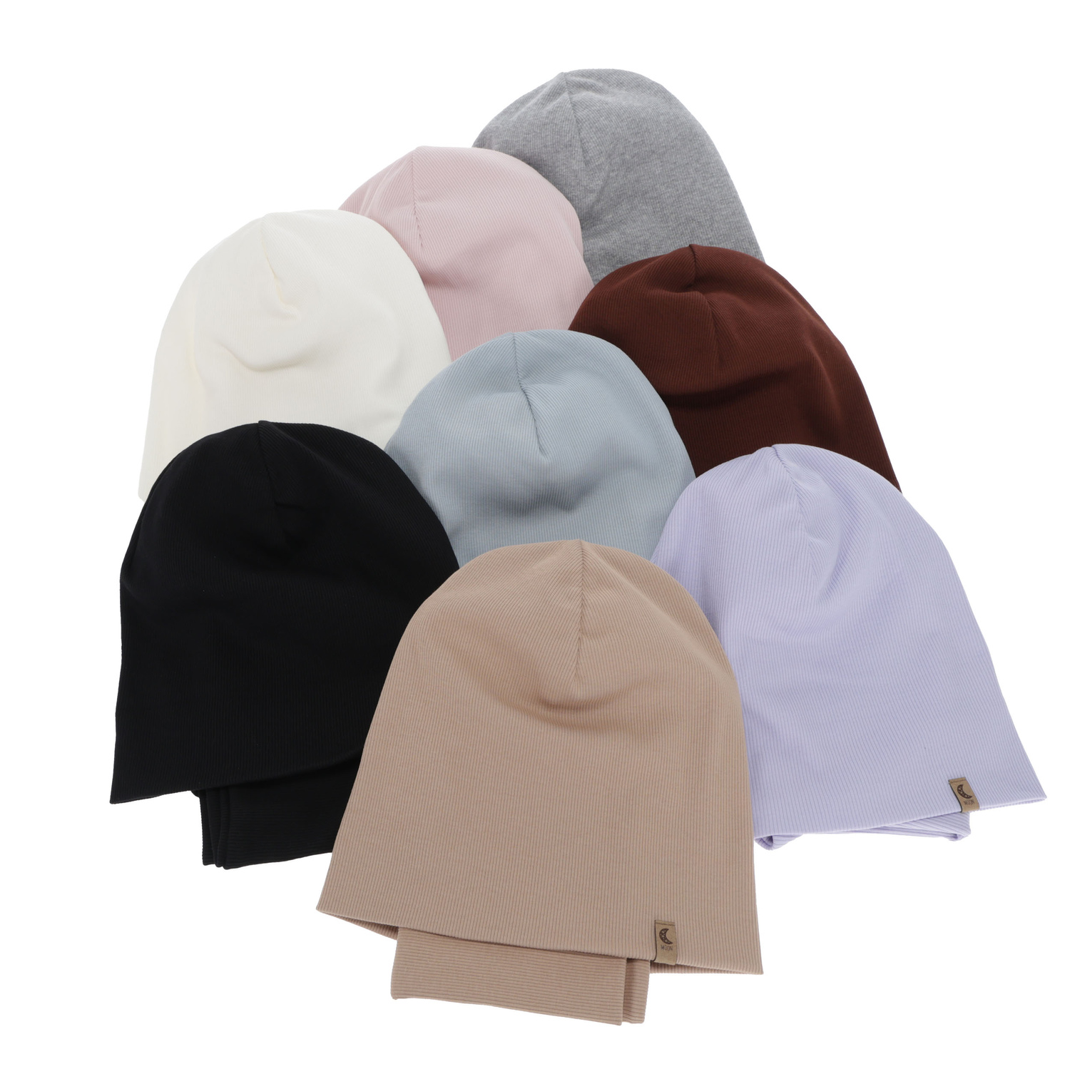 Czapka i komin dla dziewczynki jesienny, wiosenny komplet, bawełniany, beżowy Bravura