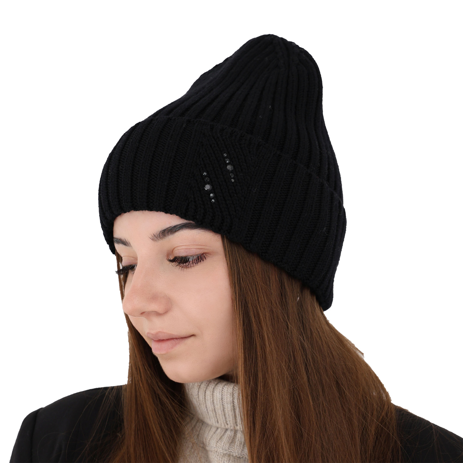 Czapka zimowa damska, różowa, 100% wełniana merino Ariga