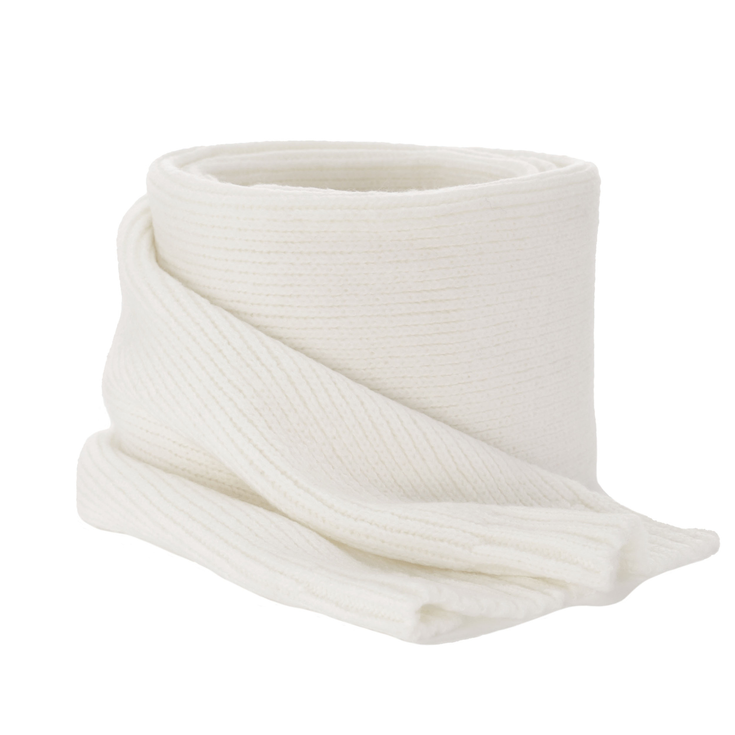 Szalik zimowy damski, biały, z wełną Loretta