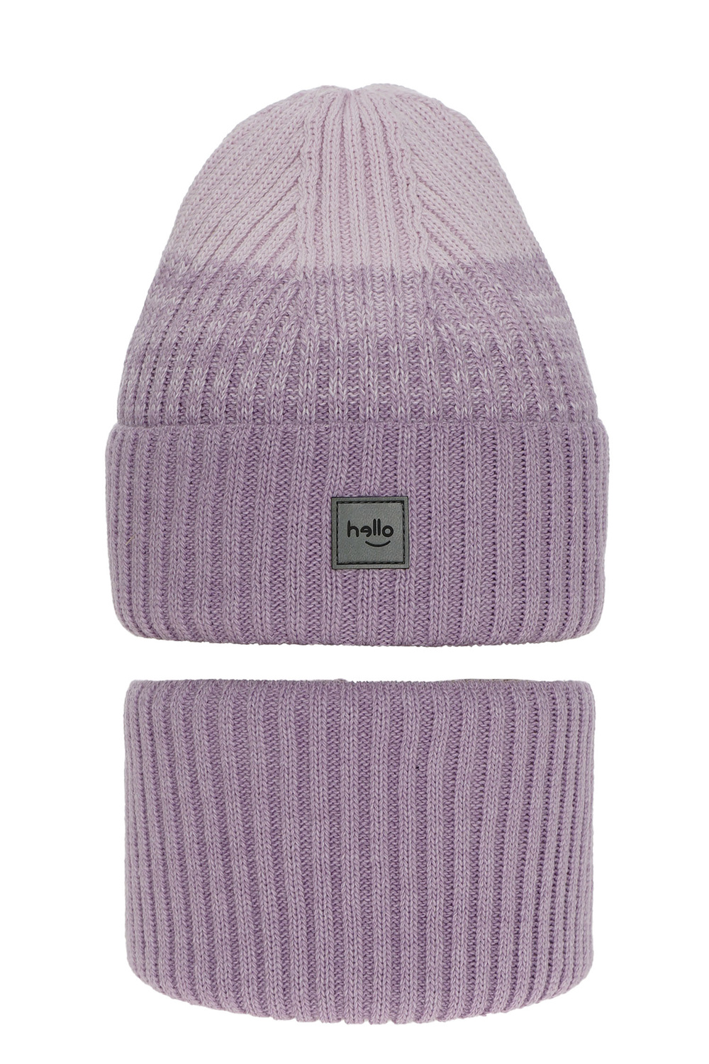 Czapka i komin dla dziewczynki zimowy komplet, fioletowy Tasha