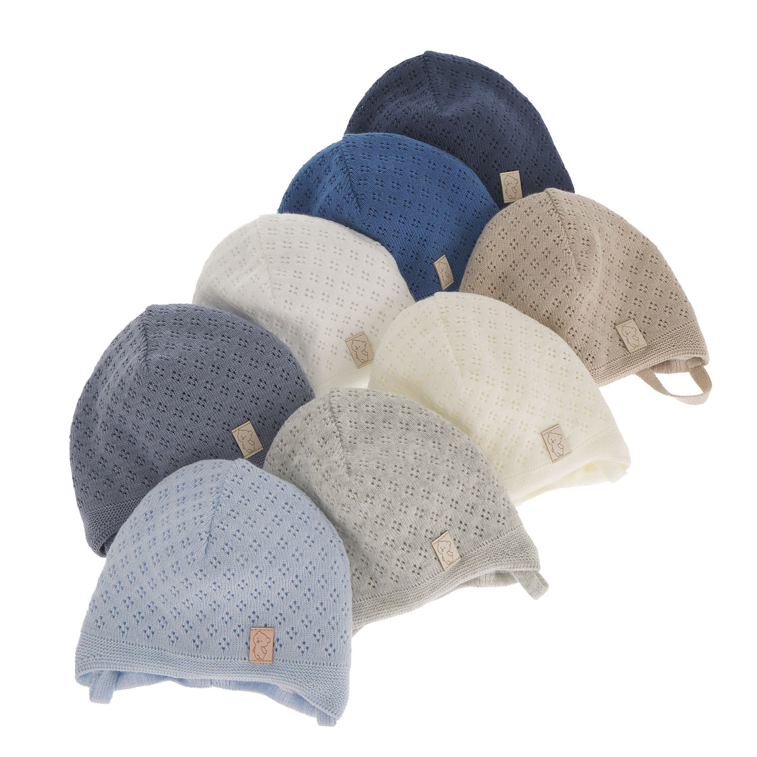 Czapka jesienna, wiosenna dla chłopca, błękitna, wiązana Dajmon