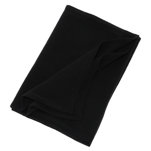 Szalik zimowy damski, czarny, wełna merino z kaszmirem, Irenia