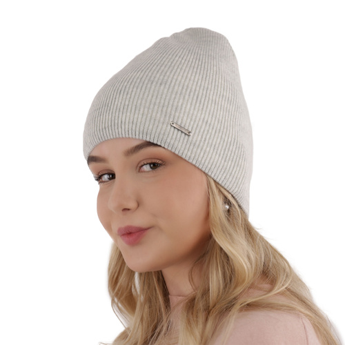 Czapka zimowa damska, kremowa, Veneda