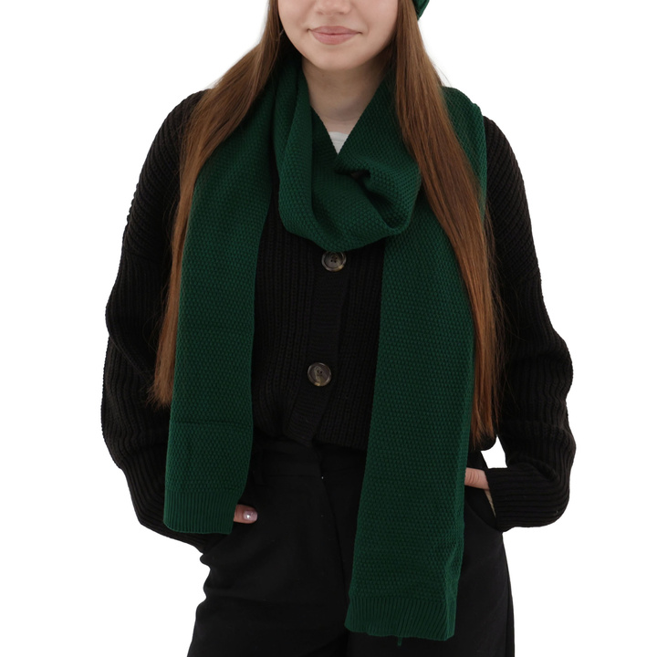 Szalik zimowy damski, zielony, Agora