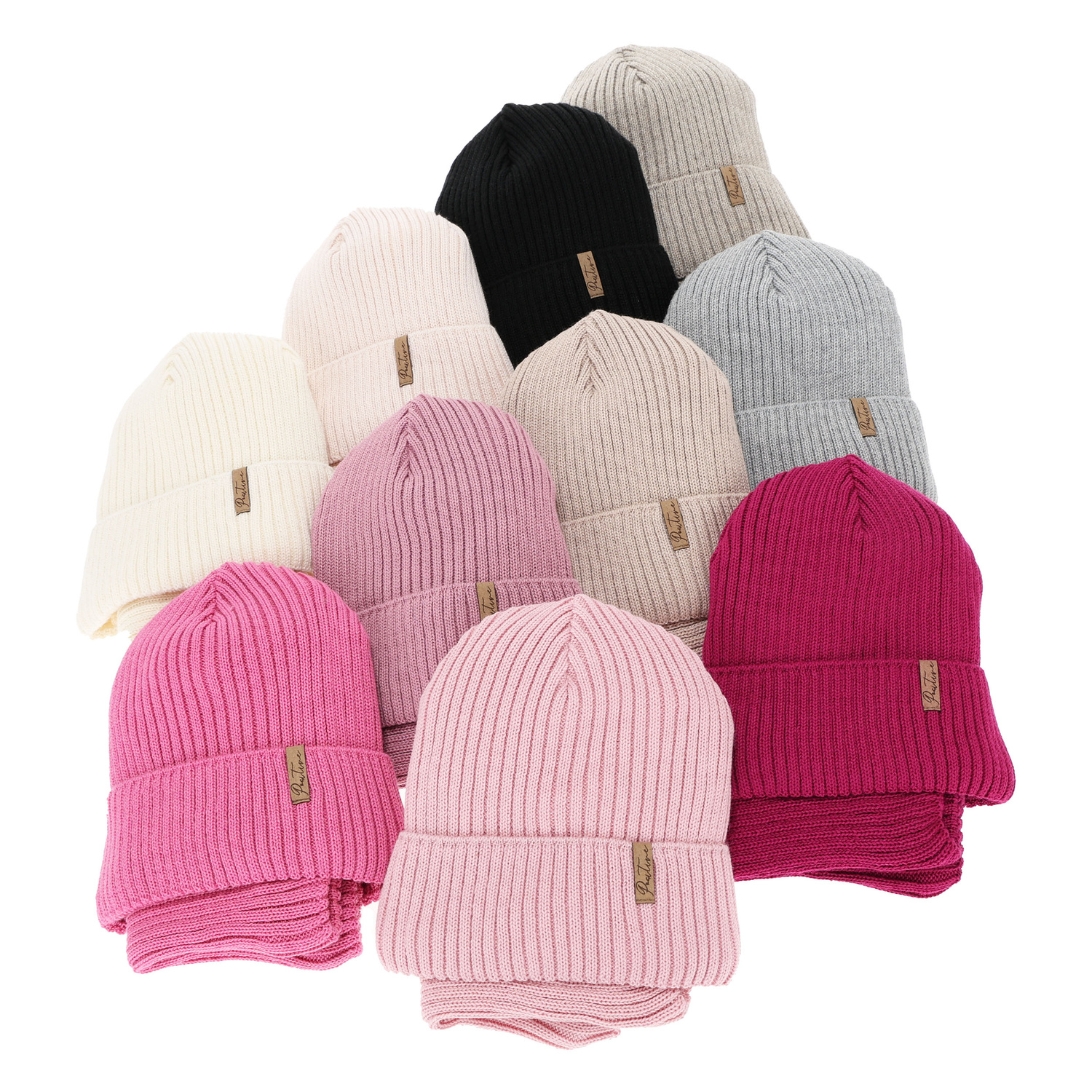 Czapka i komin podszyty bawełną dla dziewczynki zimowy komplet, amarantowy, z wełną merino, Odette