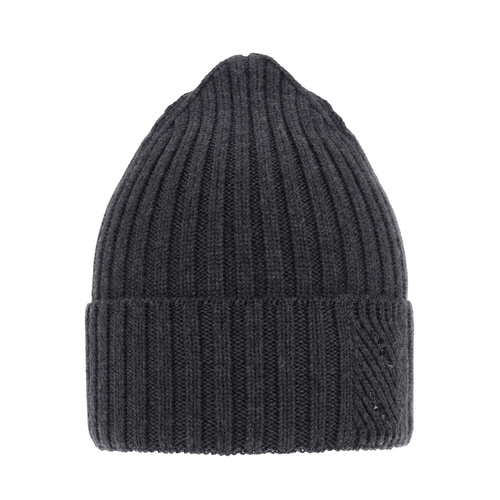 Czapka zimowa damska, szara, 100% wełniana merino Ariga