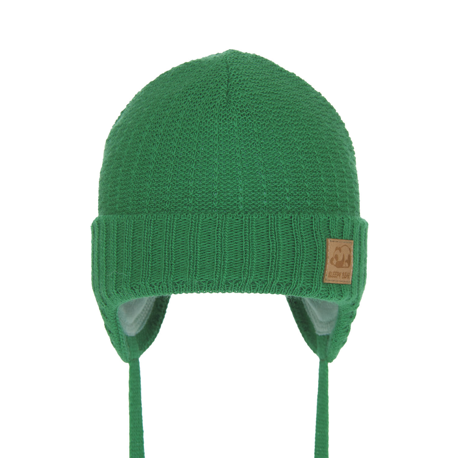 Czapka jesienna, wiosenna dla chłopca, zielona, wiązana Todi