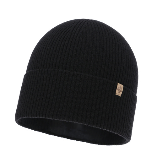 Czapka jesienna, zimowa damska, czarna, wełna merino z kaszmirem, Alineta