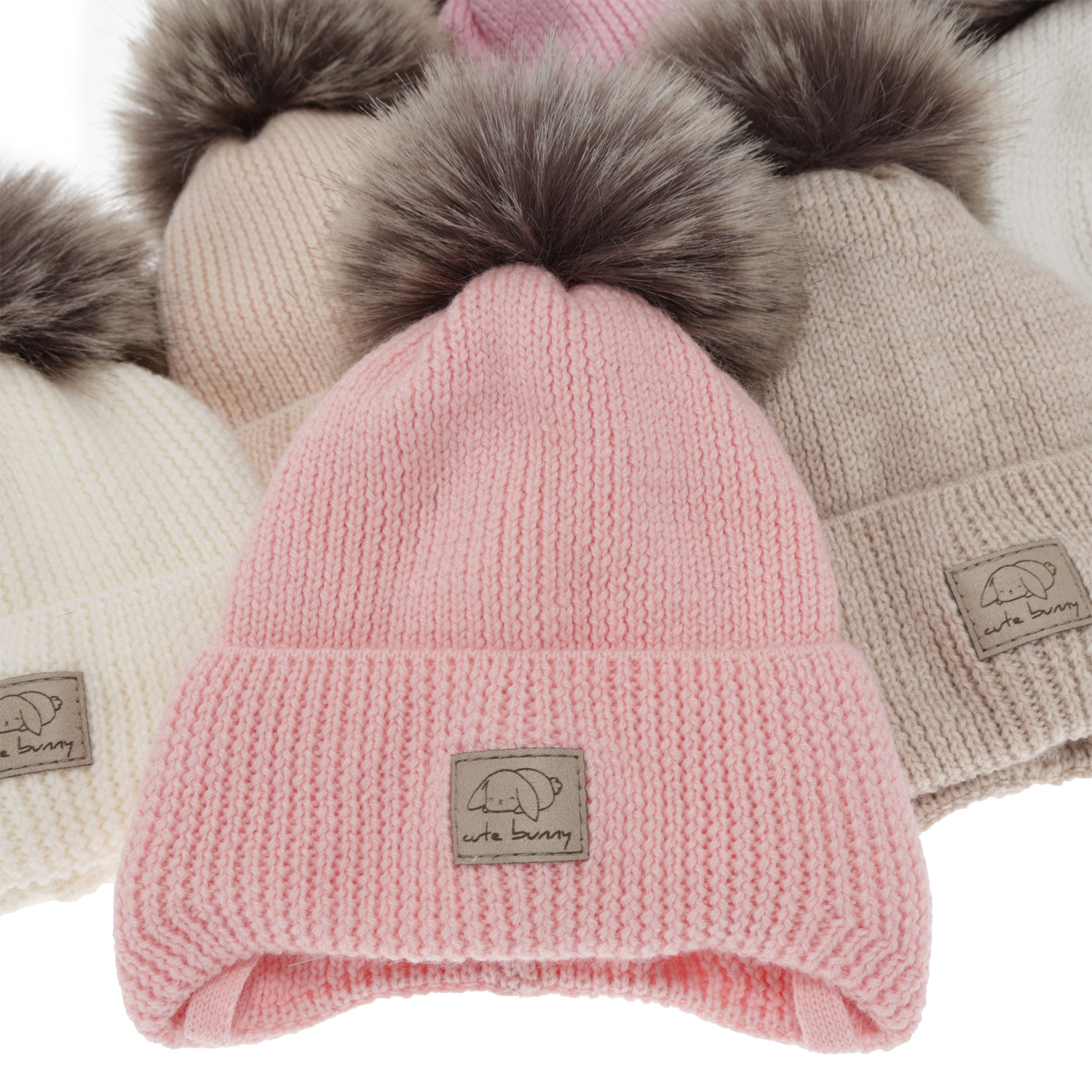 Czapka zimowa dla dziewczynki, biała, wiązana, 100% wełniana merino, Jena