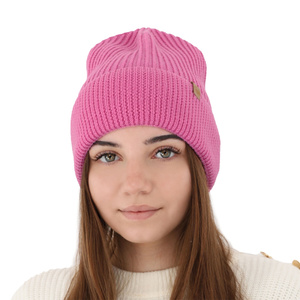 Czapka zimowa damska, brązowa, 100% wełniana merino Isla