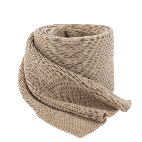 Szalik zimowy damski, ciemnobeżowy, 100% wełniana merino Jessica