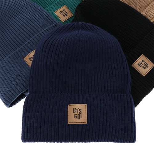 Czapka i komin dla chłopca, jesienny, wiosenny komplet brązowy 100% wełniany merino Vanto