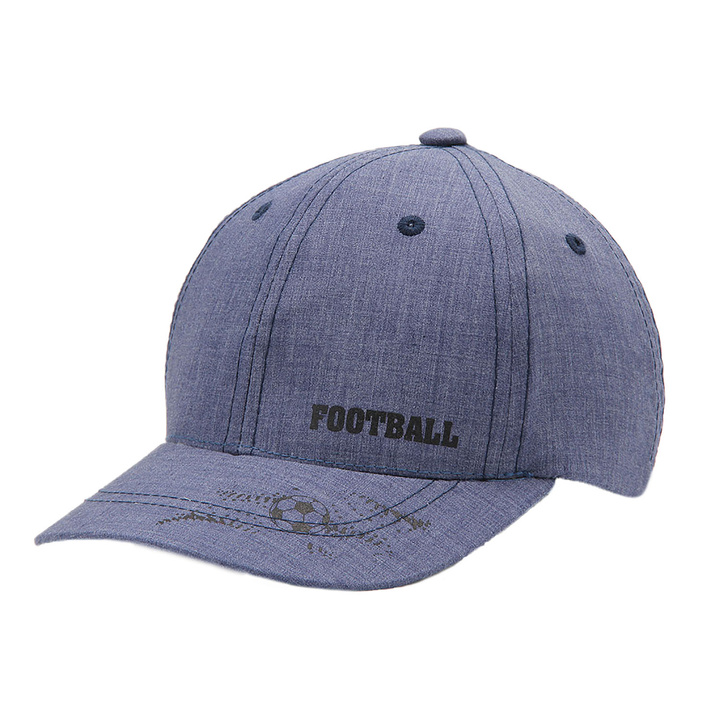 Czapka z daszkiem dla chłopca, jeansowa, bawełniana, Football